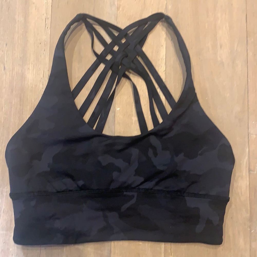 Lululemon Black Camo Sports Bra size 6